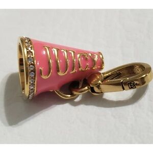 Juicy Couture Pink Megaphone Charm Gold Rhinestone Y2K 📣